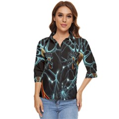 Organism Neon Science Women s Quarter Sleeve Pocket Shirt