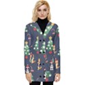 Boston Terrier Welsh Corgi Puppies Seamless Pattern Wallpaper Button Up Hooded Coat  View1