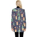 Boston Terrier Welsh Corgi Puppies Seamless Pattern Wallpaper Button Up Hooded Coat  View2