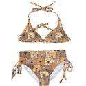 Cute Dog Seamless Pattern Background Kids  Classic Bikini Set View1
