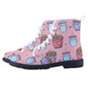 Cute Kawaii Food Seamless Pattern Women s High-Top Canvas Sneakers View2