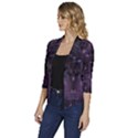 Geometric Art Digital Art Background Women s Draped Front 3/4 Sleeve Shawl Collar Jacket View2