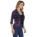 Geometric Art Digital Art Background Women s Draped Front 3/4 Sleeve Shawl Collar Jacket View3