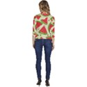 Cute Watermelon Seamless Pattern Women s Draped Front 3/4 Sleeve Shawl Collar Jacket View4