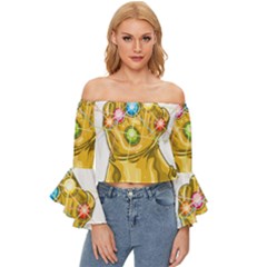 The Infinity Gauntlet Thanos Off Shoulder Flutter Bell Sleeve Top by Maspions