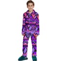 Seamless Purple Pink Pattern Kids  Long Sleeve Velvet Pajamas Set View1