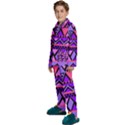 Seamless Purple Pink Pattern Kids  Long Sleeve Velvet Pajamas Set View2