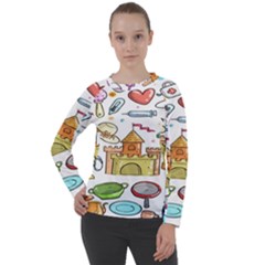 Baby Equipment Child Sketch Hand Women s Long Sleeve Raglan T-shirt