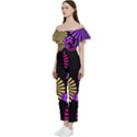 Seamless Halloween Day Of The Dead Bardot Ruffle jumpsuit View2