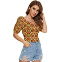 Geometry Shape Retro Trendy Symbol Button up blouse View3
