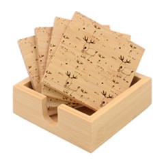 Cute Deers  Bamboo Coaster Set