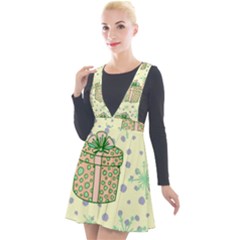 Purple Gifts On A Holy Night   Plunge Pinafore Velour Dress