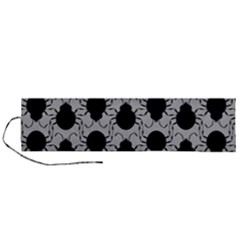 Pattern Beetle Insect Black Grey Roll Up Canvas Pencil Holder (l) by Hannah976