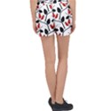 Rose Hip Pattern Branches Autumn Women s Velour Lounge Shorts View2