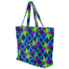 Pattern Star Abstract Background Zip Up Canvas Bag