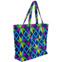 Pattern Star Abstract Background Zip Up Canvas Bag View2