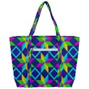 Pattern Star Abstract Background Zip Up Canvas Bag View3