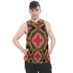 Kaleidoscope Art Pattern Ornament Men s Sleeveless Hoodie