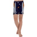Rocket Space Universe Spaceship Kids  Lightweight Velour Capri Yoga Leggings View1