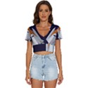 Rocket Space Universe Spaceship V-Neck Crop Top View1