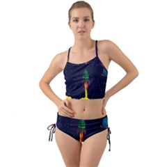 Rocket Halftone Astrology Astronaut Mini Tank Bikini Set