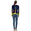 Rocket Halftone Astrology Astronaut Women s Cut Out Long Sleeve T-Shirt View4