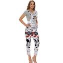 Astronaut Drawing Planet Women s Pinafore Overalls Jumpsuit View3