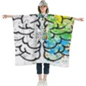 Brain Mind Psychology Idea Drawing Women s Hooded Rain Ponchos View1