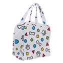 Dog Paw Seamless Pattern Footprint Bone Boxy Hand Bag View3