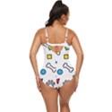 Dog Paw Seamless Pattern Footprint Bone Retro Full Coverage Swimsuit View4