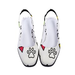 Dog Paw Seamless Pattern Footprint Bone Women s Classic Slingback Heels