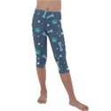 Bons Foot Prints Pattern Background Kids  Lightweight Velour Capri Leggings  View1