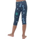 Bons Foot Prints Pattern Background Kids  Lightweight Velour Capri Leggings  View4