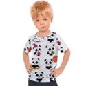 Playing Pandas Cartoons Kids  Sports T-Shirt View1