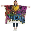 Xtreme Skateboard Graffiti Women s Hooded Rain Ponchos View1