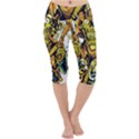 Cowboy Skeleton With Gun Illustration Lightweight Velour Cropped Yoga Leggings View1
