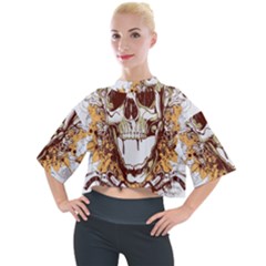 Harvest Of Fear Logo Illustration Skull Pistol Mock Neck T-shirt