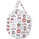 Vector Thin Line Art Vet Seamless Pattern Giant Round Zipper Tote View2