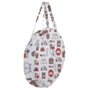 Vector Thin Line Art Vet Seamless Pattern Giant Round Zipper Tote View3