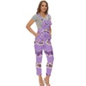 Cute Colorful Cat Kitten With Paw Yarn Ball Seamless Pattern Women s Pinafore Overalls Jumpsuit View3