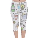 Drinks Cocktails Doodles Coffee Velvet Capri Leggings  View1