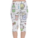 Drinks Cocktails Doodles Coffee Velvet Capri Leggings  View2