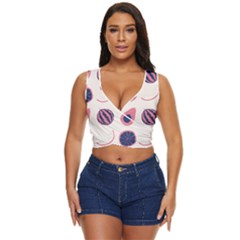 Fruits Halves Pattern Design Women s Sleeveless Wrap Top