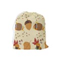 Leaves Foliage Acorns Barrel Drawstring Pouch (Large) View2