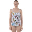 Doodle Fun Food Drawing Cute Twist Front Tankini Set View1