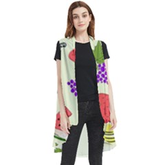 Fruits Pattern Background Food Sleeveless Chiffon Waistcoat Shirt