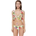 Fruits Pattern Background Food Low Cut Ruffle Edge Bikini Set View1