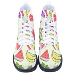 Fruits Pattern Background Food Kid s High-top Canvas Sneakers