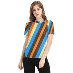 Pattern Triangle Design Repeat Women s Short Sleeve Rash Guard