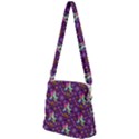 Pumpkins Ghosts Skeleton Pattern Zipper Messenger Bag View2